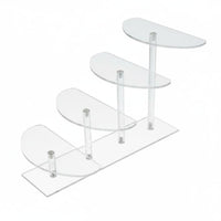 Multi-Tier Design Acrylic Display Riser Versatile Use Tiered Shelf Organizer Highly Transparent Clear Plastic Display Shelf Easy Assembly for Cabinet
