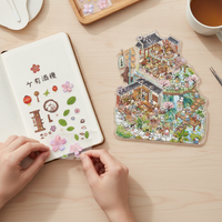 Quemai 6.0 Chinese Style 3D Diorama Stickers for DIY Miniature Landscape Art