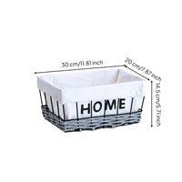 Wire Basket with Textile Liner Washable Storage Basket with Liners Tabletop Organizer for Shelves, Entryway, Desks