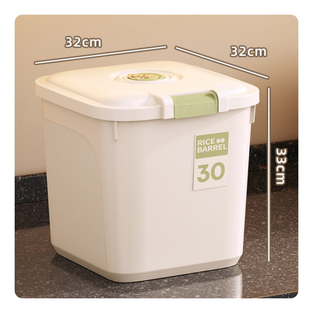 Moisture-Proof Rice Storage Bin Transparent Body Large Capacity Pet Food Bin Safe for Kitchen