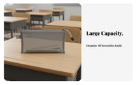 See-Through Exam Pencil Case Portable Transparent Pencil Case Minimalist Design Transparent Stationery Bag for Students, School, Office, Travel