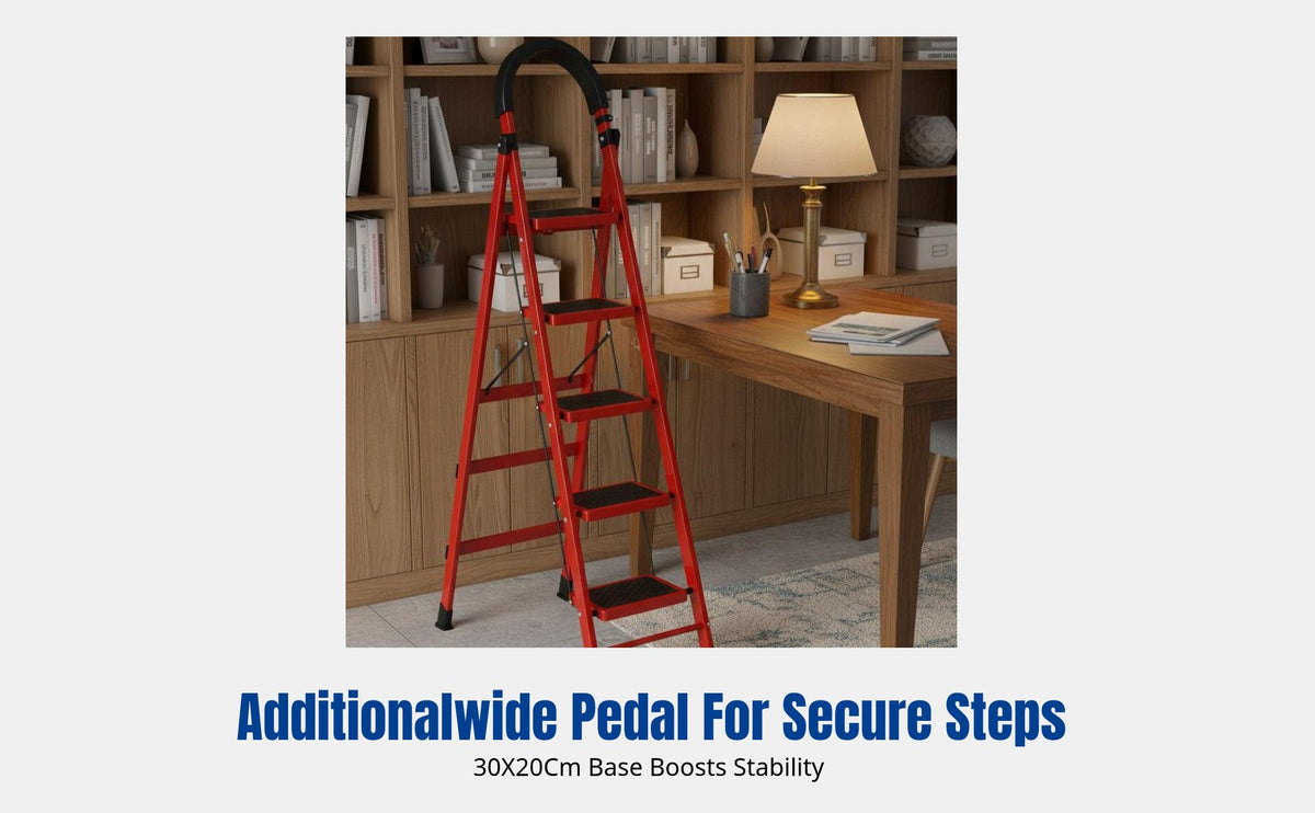 Folding Step Ladder, Thickened A-Frame, Alloy, Anti-Slip, Indoor Outdoor Use