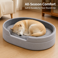 Waterproof Dog Bed, Large Grey Cooling Mat Pet Bed, Indestructible Tear Resistant Polymer for All-Season Use
