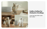 Hand-Carved Bear Statue Handcrafted House Decoration Distressed Finish Animal Sculpture for Home