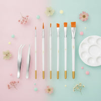 Paint Brushes with Tweezers Slender Precision Detail Brush Set Intricate
