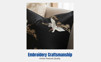 Vintage Embroidered Throw Pillow, Chinese Style Pillow for Sofa, Bed, Living Room Decor