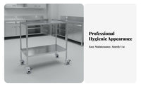 3 Pieces Locking Casters Stainless Steel Medical Trolley Utility Cart Lockable Wheels Rolling Instrument Stand Easy to Clean for Beauticians Artists, Operating Rooms, Hospital, Clinics