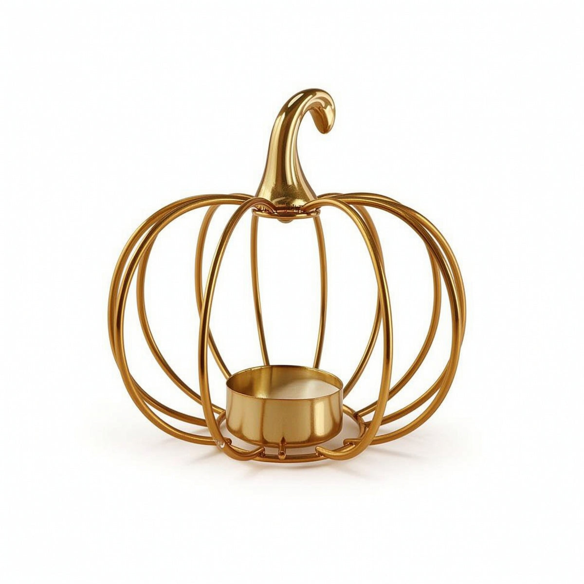 Halloween Pumpkin Candle Holder Tabletop Pumpkin Tealight Holder Metal Decor Compact for Autumn Harvest