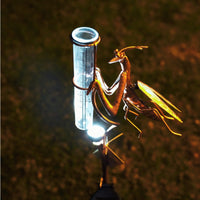 Praying Garden Stake Figure Sun-Powered Rain Gauge Waterproof Solar Powered Rain Gauge Light Easy read Scale Garden Stake Figure Lawn Light