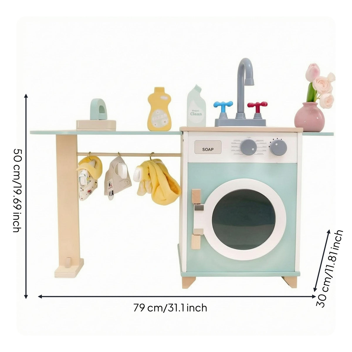 Wooden Laundry Appliance Toy Control Knobs Toy Laundry Appliance Materials Kids Plaything for 3 and Up