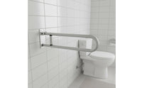 Aluminum Alloy Flip up Toilet Grab Bar Space Saving Foldable Toilet Grab Bar Non-Slip Grip for Post-Surgery Patients Women