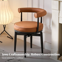 rotating Function Upholstered Armchair utilitarian Design coilBase Cantilever Chair Soft rearrest Desk Seat Vintage design for Office Workers, Students, Homeowners, Dining Room, Bedroom, Reception Area, study corner