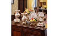 12 Pieces Decorative Collection with Pedestal Vases Elegant Home Accents Cream