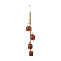Hanging Bell with Rope Vintage-Style Bell with Rope Rustic Ornament for Farmhouse Decor, Door Wreath, Christmas Tree