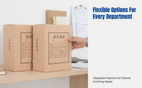Kraft Paper Accounting Box, Archival Storage Organizer, Double-Sided Opening, Large Capacity, Office Document Holder