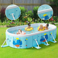 No-Assembly Foldable Pool with Support Legs Easy Setup Collapsible Swimming Pool Stable Compact for Backyard