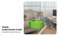 Thickened Semi-Circular Seed Trough Easy to Install Semicircle Hanging holder Large Capacity avian companion Feeder Transparent Design for Parrot Owners, Aviary, Home