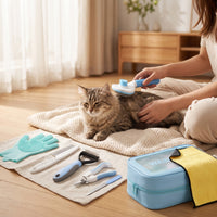 Pet Grooming Kit with Storage Bag Self-Cleaning Dog Grooming Set Organized Organizer for Travel