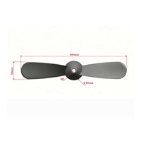 Rounded Blades Kayak Propeller Blade Replacement Two-Blade Propeller Accessory Marine Gear Black