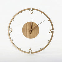 Silent Wooden Wall Clock Wood-Grain Minimalist Wall Clock Modern Natural for Living Room