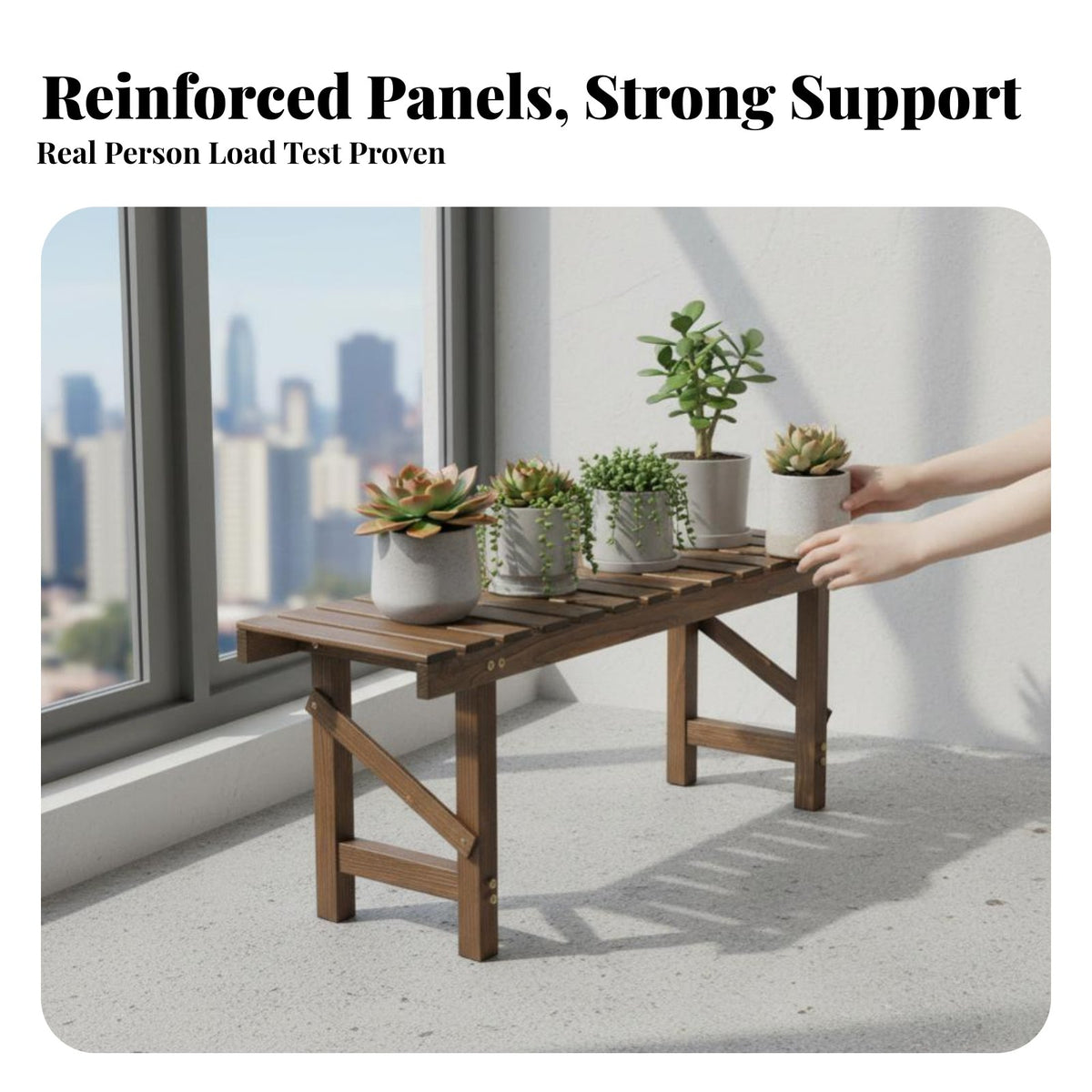 Anti Multi-Tier Ladder Shelf Indoor & Outdoor Use A-Frame Leaning Shelf Floor-Standing Plant Stand Freestanding for Succulent Collectors, Homeowners, Balcony, Living Room, Garden, Bedroom