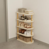 Space Saving Multi-Tier Shoe Rack Easy Assembly Freestanding Shoe Shelf Rounded Corners for Entryway