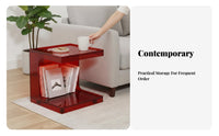 Multi-Functional Wheeled C-Table Modern design Household Furniture Built-in Storage Tray Stand Space-Saving Design for Apartment Dwellers, Remote Workers, Living Room, Bedside, Sofa Side, Small Spaces