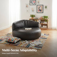 distinctive Half-Moon Design semi-circularShaped Single Sofa Modern aesthetic Oversized Round Chaise Deep Seat Lounge Chair Supportive Cushioning for comfortable seekers, Young Adults, Students, Living Room, Apartment, perusing corner, Home Office