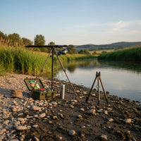 Fishing Rod Tripod Sturdy Construction Fishing Rod Tripod Stand Foldable Pole Rest Adjustable Height Stability Hook