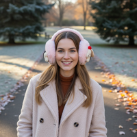 Korean Style Plush Earmuffs for Winter, Cute Puppy Design, Double-Sided Warmth, Cold Protection for Cycling