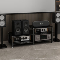 High Temperature Resistant Amplifier Stand Shelf Heavy Duty Stereo Equipment Cabinet Easy to Clean Multi-Tier Audio Rack Modern Design for Home Theater Enthusiasts, Audiophiles, KTV, Living Room