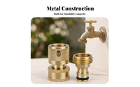 Leak-Resistant Brass Hose Connector Pair Knurled Grip Garden Hose Quick Connector Black Sealing Rings Quick Connect Coupler American Thread
