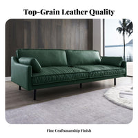 Genuine Leather Upholstery 3-Seater Couch urban design 3-Seater Settee Retro Design Sofa Spacious Seating for Apartment Dwellers, Homeowners, Families, Lounge Area, Office Space