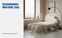 Cream Airy Headboard Pillow, Plush Backrest, Minimalist Soft Pad, Bedroom, Floor Mat, Anti-Collision, Removable Cover