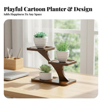 Space-Saving Tiered Plant Stand adaptable 2-Tier Ladder Stand Lightweight desktop-tier Easy Assembly for Office Workers, Home Decorators, Windowsill, Balcony, Living Room, Bathroom
