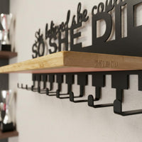 Upgrade Version Medal Rack with Hooks Sturdy Metal Award Display Shelf