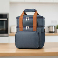 Large Capacity Double Layer Cooler Bag Hot or Cold Retention Insulated Lunch Bag Easy to Carry Thermal Lunch Tote Portable for Picnic, Travel