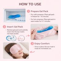 Cooling Gel Eye with Ice for Sleeping, Light Blocking Cover for Adults Travel, Adjustable Strap Zero Pressure Design, Imitation Material