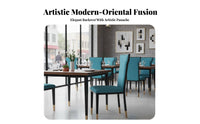 New Chinese Design Upholstered High-Back Chair Padded Cushion Dining Seat Tufted Backrest Indoor Furnishing Elegant Design for Restaurant Owners, Interior Designers, Banquet Hall, Reception Area, Living Room, Bedroom