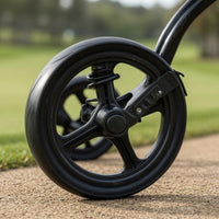 TPR Grip Three-Wheel Golf Push Trolley Built-in Storage 3-Wheel Golf Push Trolley Water Bottle Holder Sports Gear