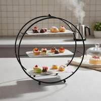 3-Tier Cake Stand Space-Saving 3 Tier Cake Stand Reusable Round Dessert Display Rack for Afternoon Tea