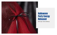 Halloween Cosplay Veil, Red Specter Bride Headpiece, Red Ribbon Victorian Mesh Lace Hair Accessory, Dark Women's Aesthetic