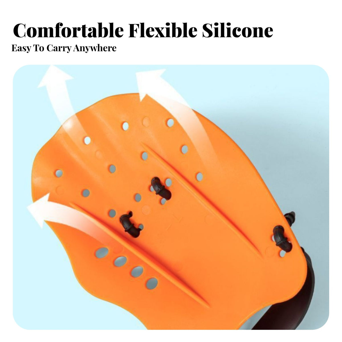 2 Pieces Increases Arm Strength Swimming Hand Paddles Soft Silicone Straps Webbed Hand Flippers Curved Design for Children, Swimmers