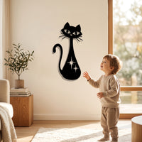 Cat-Shaped Metal Decor Wall Art Lightweight Feline Wall Decor Easy Installation for Living Room, Entryway, Hallway