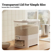 Moisture-Proof Rice Dispenser Single-Press Dispensing Airtight Rice Storage Container Safe for Countertop, Pantry