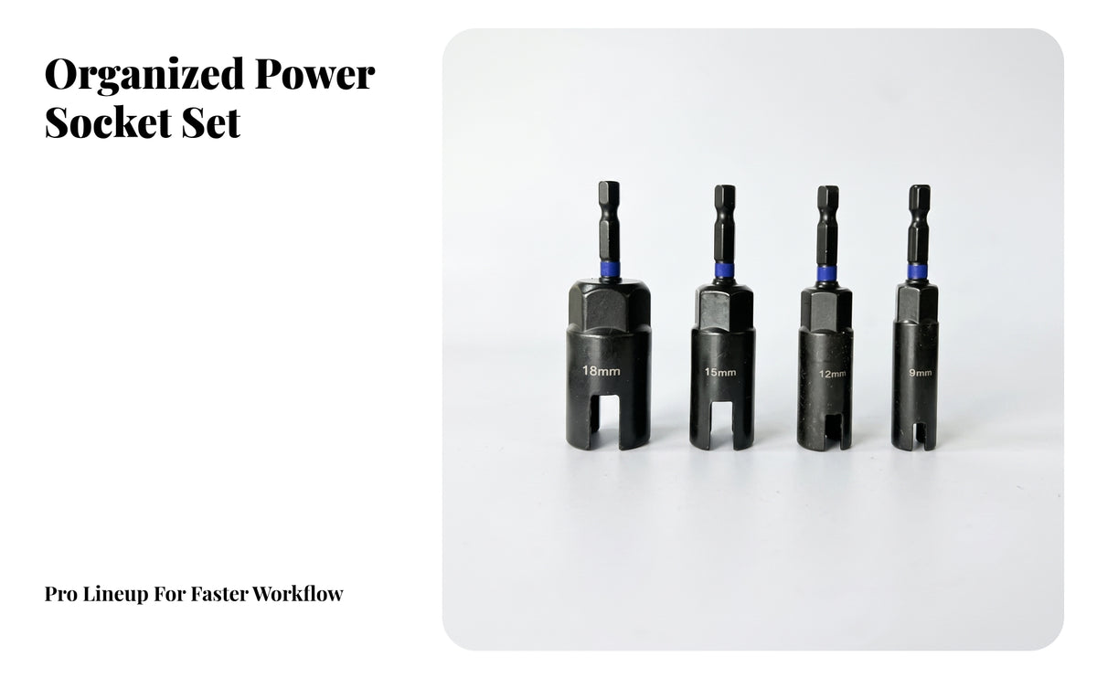 4 Pieces Butterfly Nut Removal Socket | alloy steel Steel, Rigid Compact Construction, turn nut Driver with Hex Shank, for Workshop
