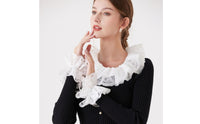 Collar and Cuffs Set Vintage-Inspired Lace Collar with Cuffs Neck Ruff Theatrical for Cosplayers, Cosplay, Costume Parties