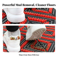Anti-Slip Textured Safety Flooring Waterproof Interlocking Brush Tile Mat Dirt Scraping Floor Covering Commercial Grade for Business Owners, Homeowners, Property Managers, Outdoor Entrance, Entryway, High-Traffic Areas, Storefront