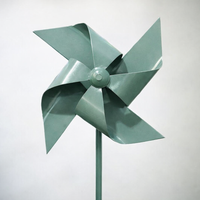 Large Rotating Wind Spinner for Outdoor Garden, Metal Windmill Sculpture Ornament for Lawn Decoration, Industrial Style Yard Art