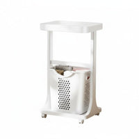 Space-Saving Design Valet Stand with Laundry Baskets Easy Assembly Clothing Rack Stable Structure Household Storage Sturdy Construction for Apartment Dwellers, Homeowners, Bedroom, Small Areas, Dorm Room, Entryway